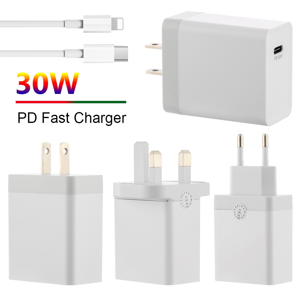 PD 30W Fast Charging Usb C Charger For iphone 12 Mini Pro MAX 12 11 Xs Xr X 8 Plus PD Charger For iPad air 4 For iPad Pro