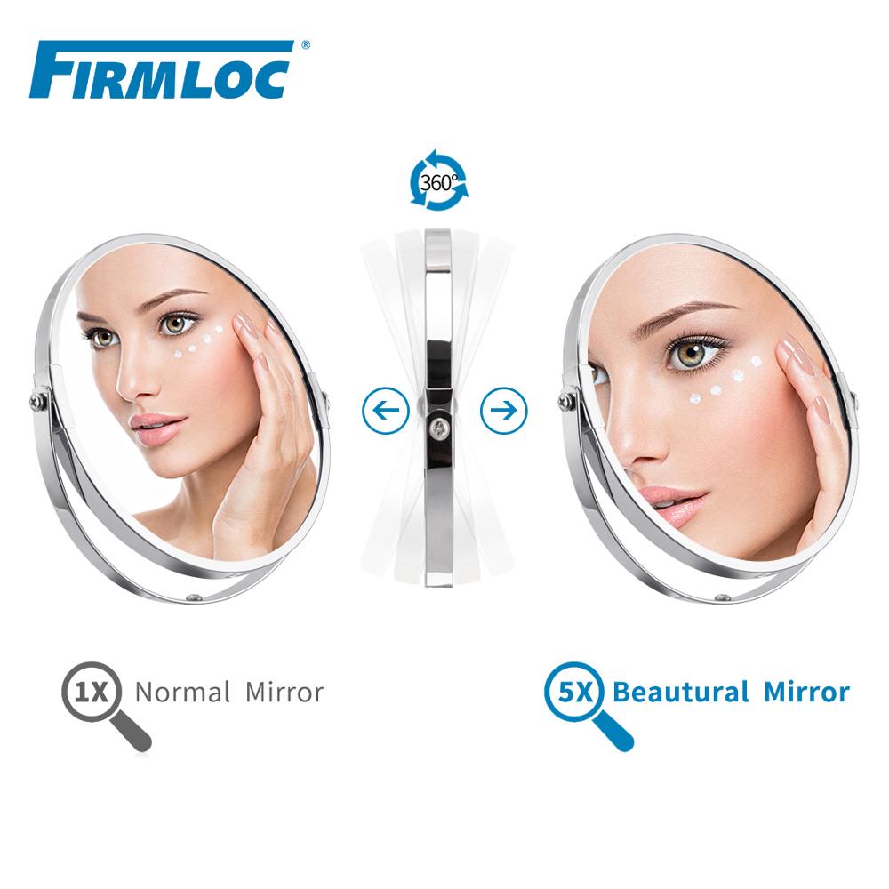 Firmloc 8 Inch Uitschuifbare 1X5X Vergrootglas Badkamer Spiegel Smart Spiegel Makeup Wandmontage Spiegel Badkamer Spiegelkast