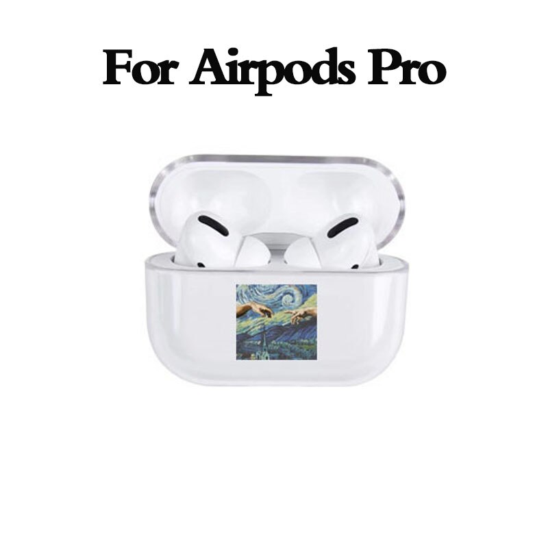 Estuche rígido con patrón de arte abstracto para Airpods Pro ESTUCHE DE LUJO transparente para auriculares Bluetooth estuche protector para fundas Air pods 3/2: for AirPods Pro 05