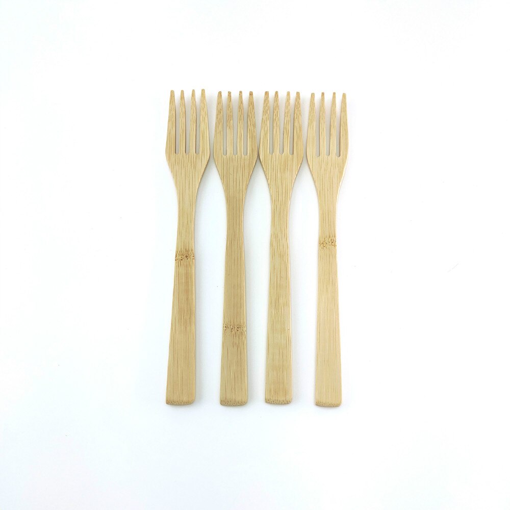 Garfo de madeira natural, talheres de bambu: 4 pcs 20cm fork