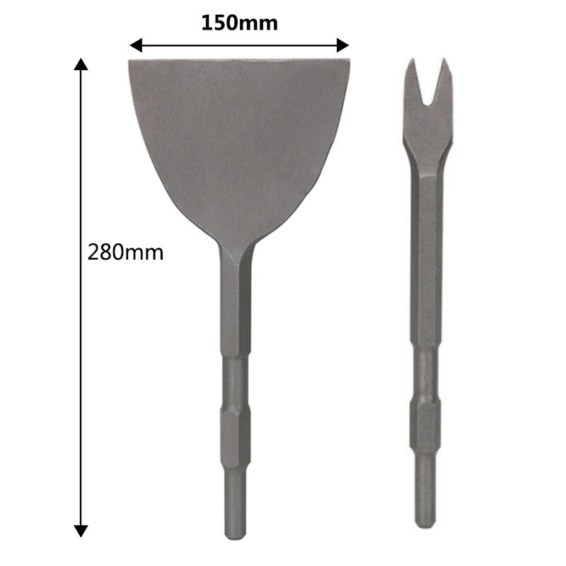 Chisel Tool Set Electric Hammer Chisel 280x150mm &amp; 275x122mm Widening Drill bit Motor Removal Tool Tile Chisel: 280x150mm set