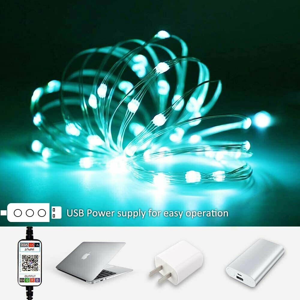 5M 10M 15M 20M RGB LED String Lights Smart USB Fairy Light With APP Control Diode Flexible Ribbon WiFi Controller