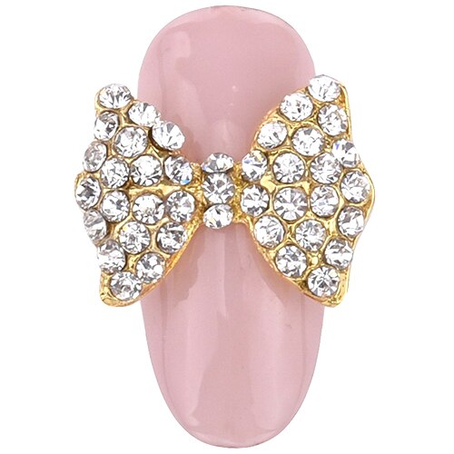 10 pièces Strass 3d ongle noeud papillon cristal ab perle nail art décoration métal bijoux à breloques pour ongles Y153 ~ 160: Y157