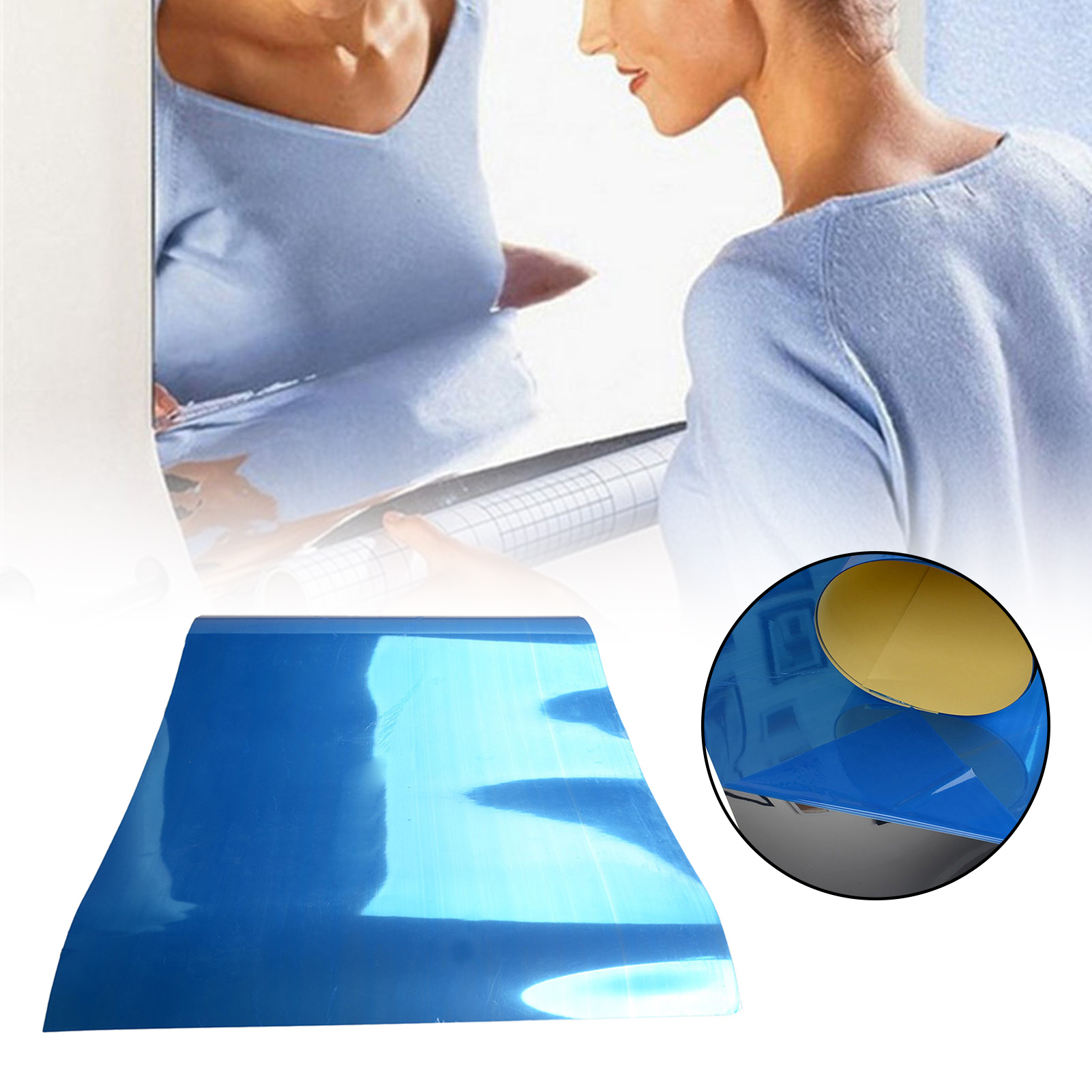 Self-adhesive Wall Mirror Stickers DIY Craft Home Wall Decor Reflective Stickers for Bedroom Door Cabinets