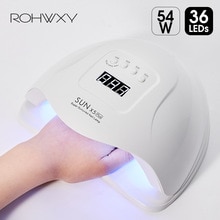 Rohwxy Zon 5X Plus Led Uv Lamp Voor Nagels Droger 54W/48W/36W Ijs Lamp voor Manicure Gel Nail Lamp Lamp Voor Gel Vernis Manicure