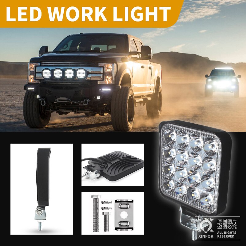 Auto Led Verlichting Superbright Spots 48 Watt Dc 12/ 24 Volt 6500K Wit Spot Voor Fso Universele truck Auto Lampen