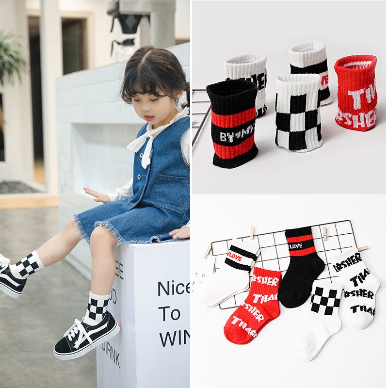 5 paare/los freundlicher Junge Mädchen Baumwolle Atmungs Kurze Röhre Sport Socken Freizeit modisch freundlicher Socken 3-12 T