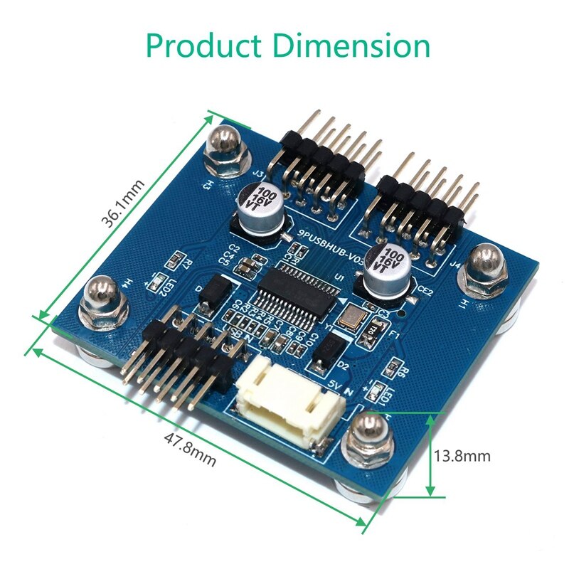 4-Port USB 2.0 Hub Module with SATA Power Cable and netic Base for Desktop, Keyboard, Mouse, USB Flash Drive