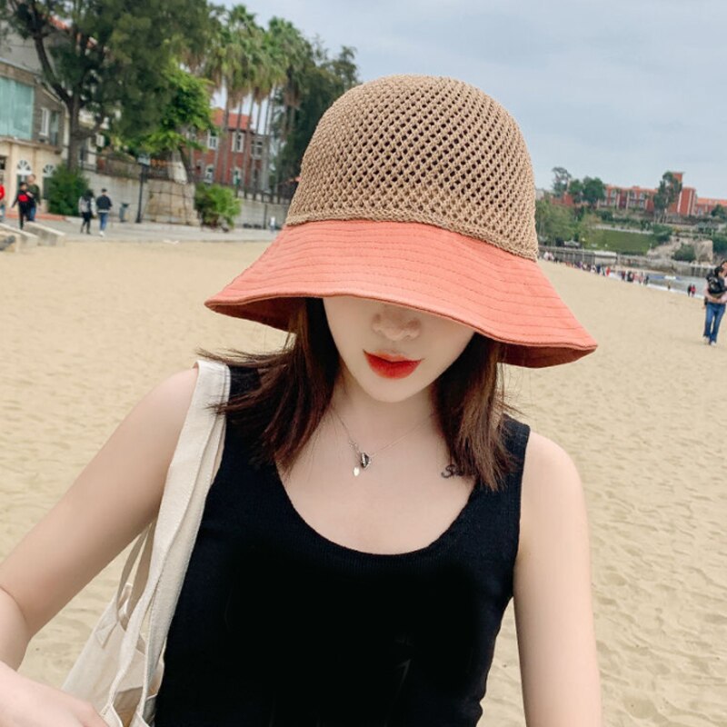 Strand Anti-Uv Visser Hoed Boog Opvouwbare Wide Brim Floppy Meisjes Strooien Hoed Vrouwen Zomer Hoed Uv Beschermen Reizen Cap Lady cap