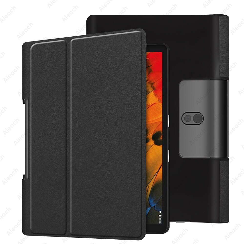 Cover For Lenovo Yoga smart tab 10.1 case YT-X705F Ultra thin PU Leather Stand Flip Case for Lenovo Yoga Tab 5 Case Coque: black