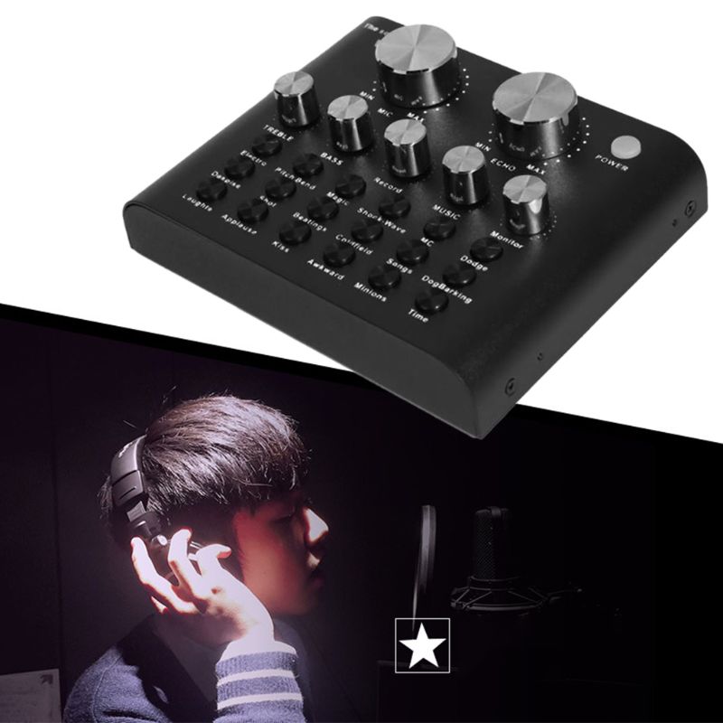 Audio Usb Headset Microfoon Geluidskaart Elektrische Sound Broadcast Webcast Apparaat Voor Telefoon Computer Pc