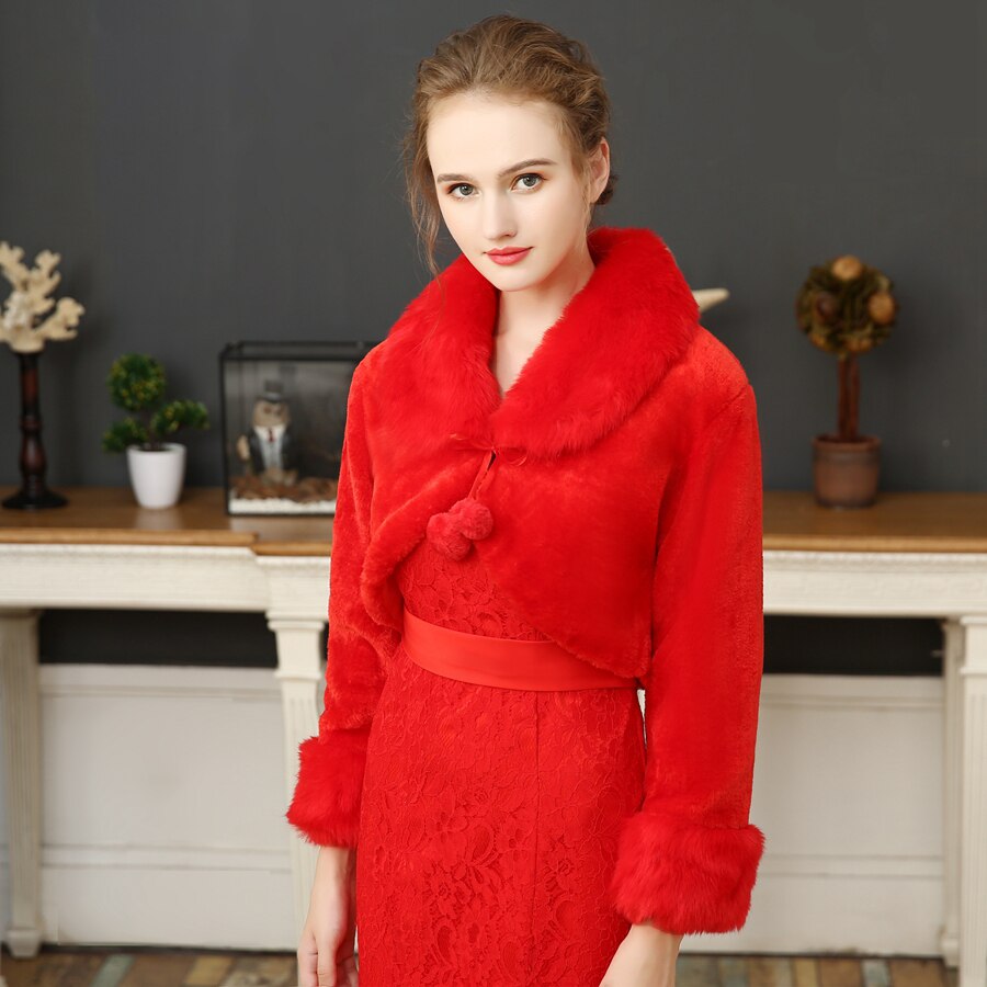 Jiayigong Goedkope Red Wedding Jacket Bolero Bridal Wrap Voor Party Dress