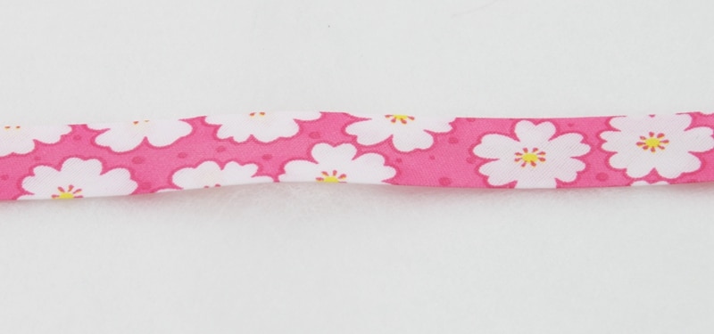 Polyester 3/4 "(20mm) bloemenprint Satijn Bias Tape Biais Voor DIY Kledingstuk Naaien En Trimmen 25 yard/roll