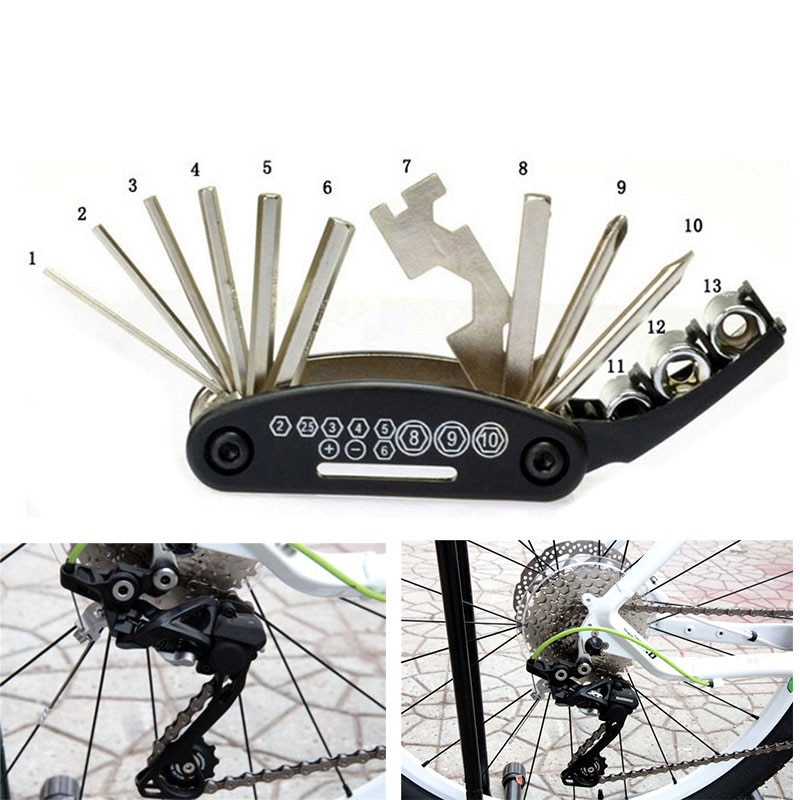Nozaki cykelreparationsværktøjssæt 16 in 1 skruetrækker skruenøgle reparationssæt cykelvedligeholdelsesværktøj til cykelcykeltilbehør
