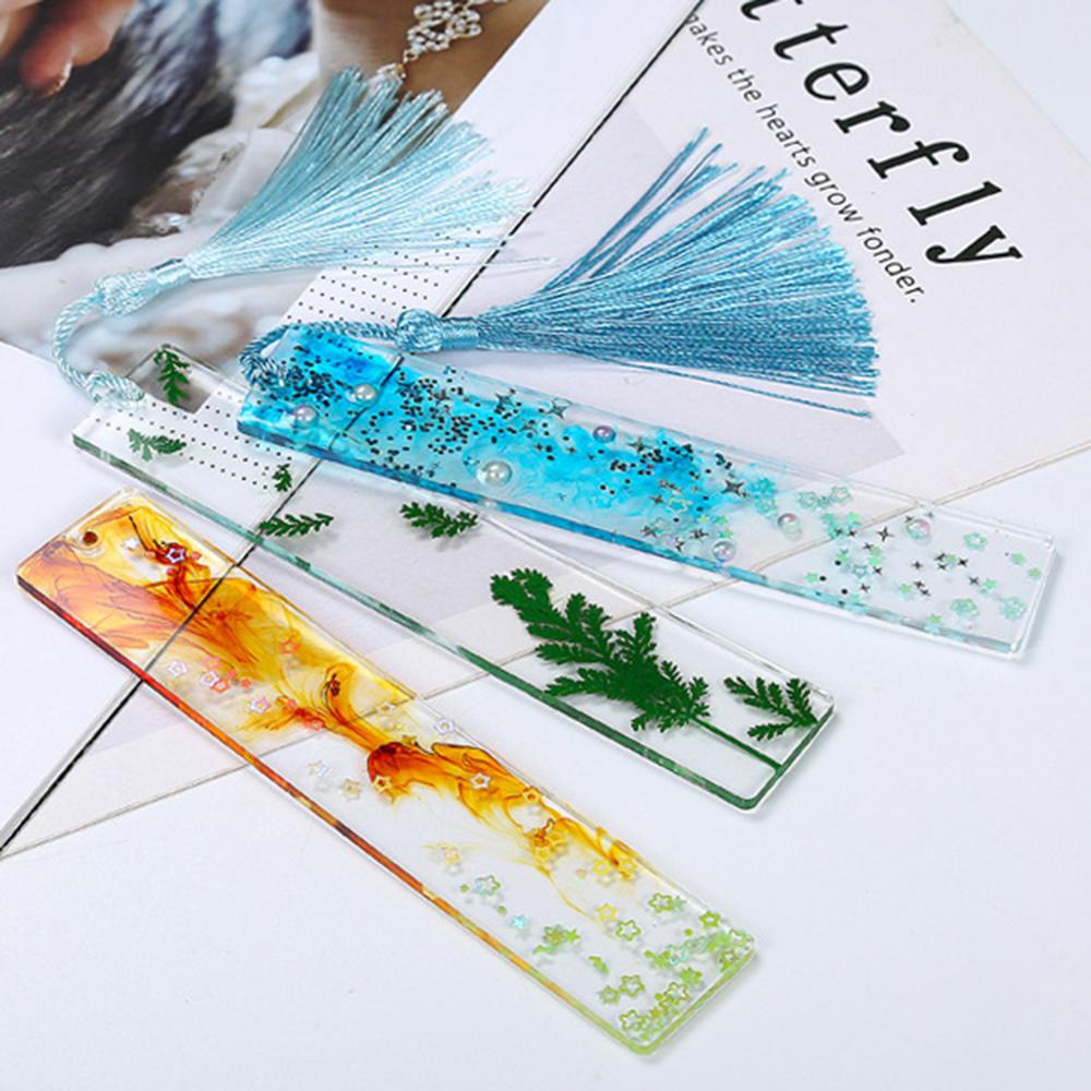 ¡Superventas! marcapáginas rectangulares de silicona, molde de marcapáginas DIY, molde de marcapáginas DIY, joyería de resina epoxi, molde transparente de silicona para manualidades DIY