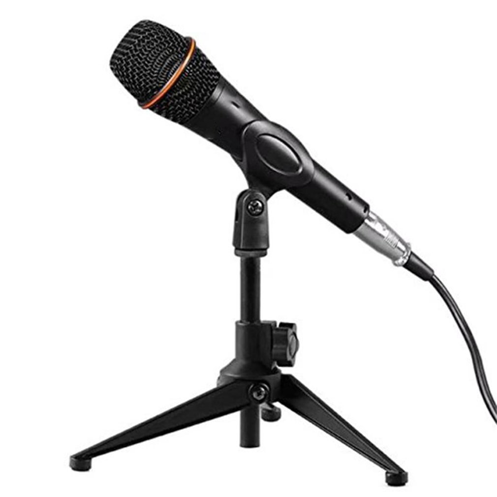 1Pcs Portable Metal Microphone Stand Desktop Tripod Stand Wired Wireless Microphone Stand Desktop