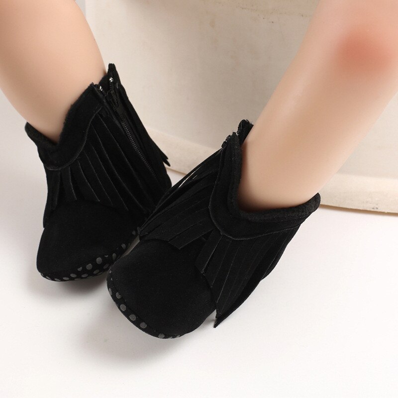 Winter Baby Prinses Snowboots Baby Meisje Warme Zachte Zolen Baby antislip Laarzen Peuter Schoenen Eerste Wandelaars zapatos Bebe: Black / 3