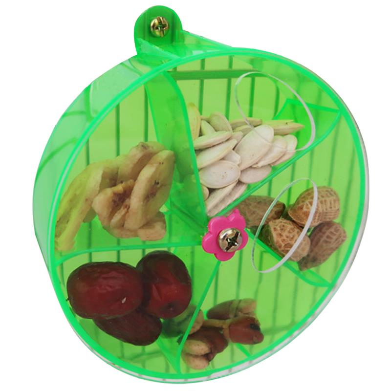 1pc Parrot Foraging Wheel Bird Feeder Acrylic Rotating Bird Rotate Wheel Parrot Food Wheel Pet Feeding Supplies: Light Green