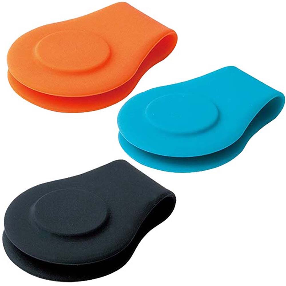 Durable Silicone Set Magnetic Golf Ball Marker Hat Clip Black Blue Orange Removable Golfing Accessories: Mixed Color 3Pcs