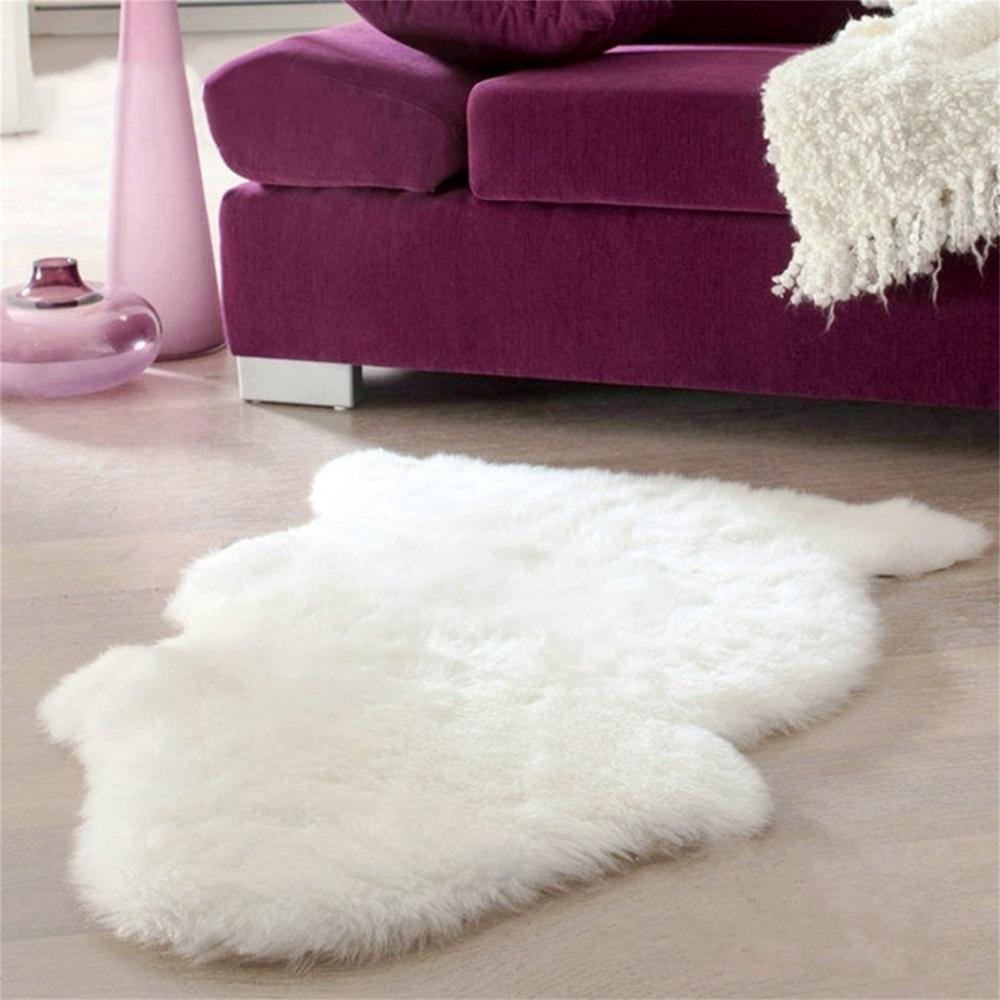 Tapis moelleux en fausse fourrure, lavable, en fausse peau de mouton, couvre-siège , pour chaises de sol