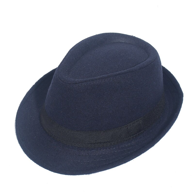 Grå sort fedora hat klassisk bredskygget hat herre solid #39 vintage top jazzhat efterår vinter bowler sombrero filt kasket: C