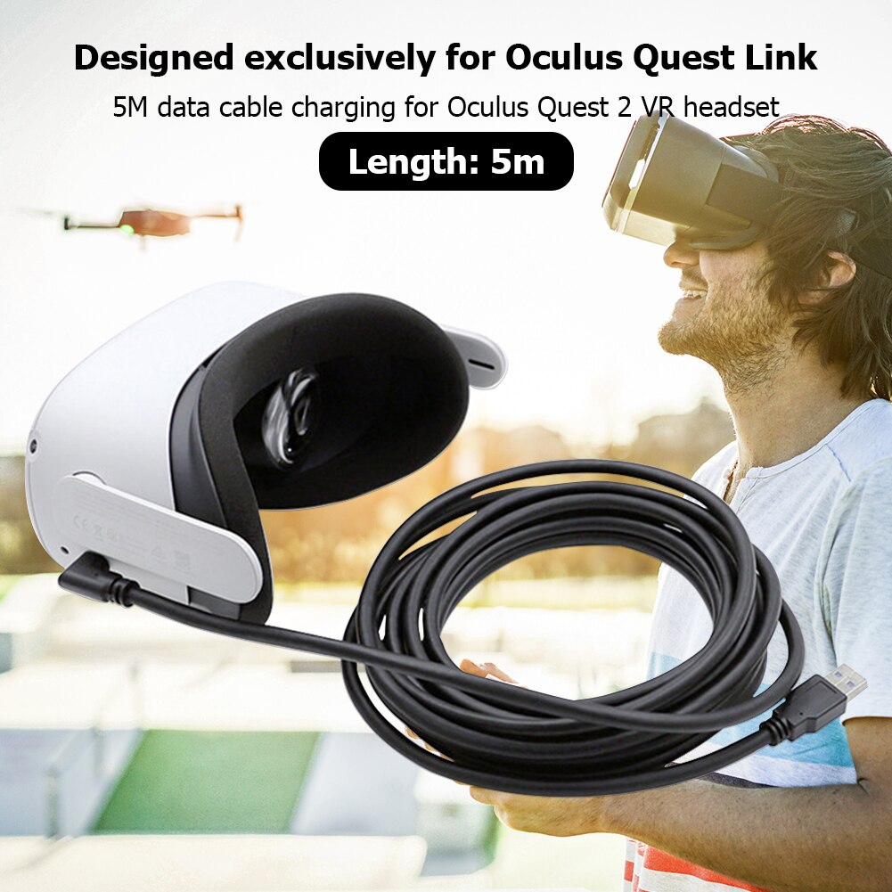 Vr Accessoires Voor 5M Data Line Oplaadkabel Voor Oculus Quest 2 Link Vr Headset Usb 3.0 Type C data Transfer USB-A Naar Type-C