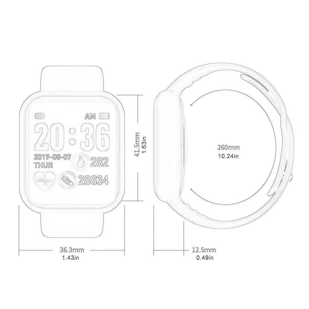Smart Horloge Y68 Waterdichte Tracker Fitness Polsband Voor Ios Voor Android Nuttig Sport Workout Fitness Smart Armband