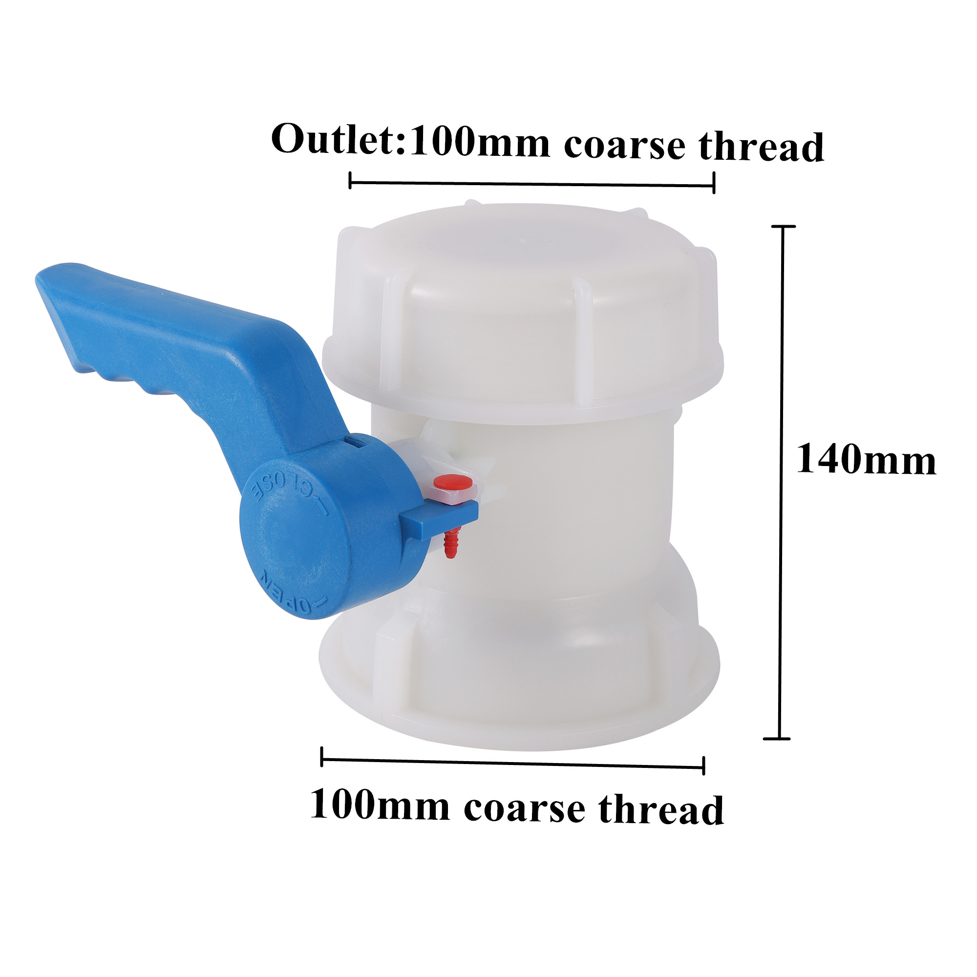 Plastic DN40/DN50/DN80 Actieve/Geïntegreerde Tuin Vlinderklep Voor Ibc Watertank Container 1000L Schakelaar Ibc tank Adapter: Zilver