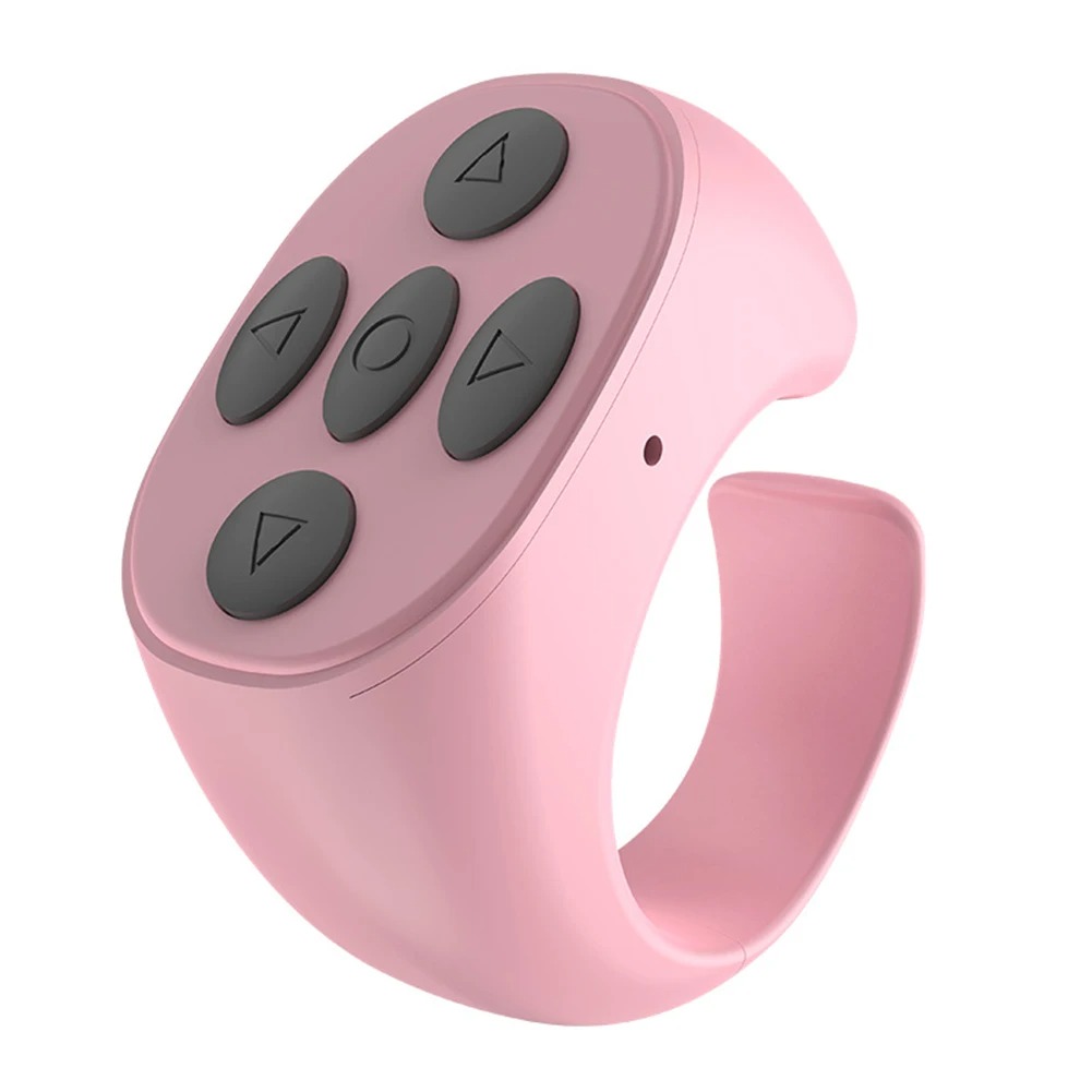 For TikTok Ring Bluetooth Remote Control Fingertip Selfie Video Controller Automatic Page Turner Browsing For Mobile Phone: Pink