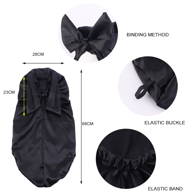 Bonnets de cheveux en Satin pour femmes, Bonnet de couchage soyeux avec bande élastique douce, grands Bonnets pour femmes
