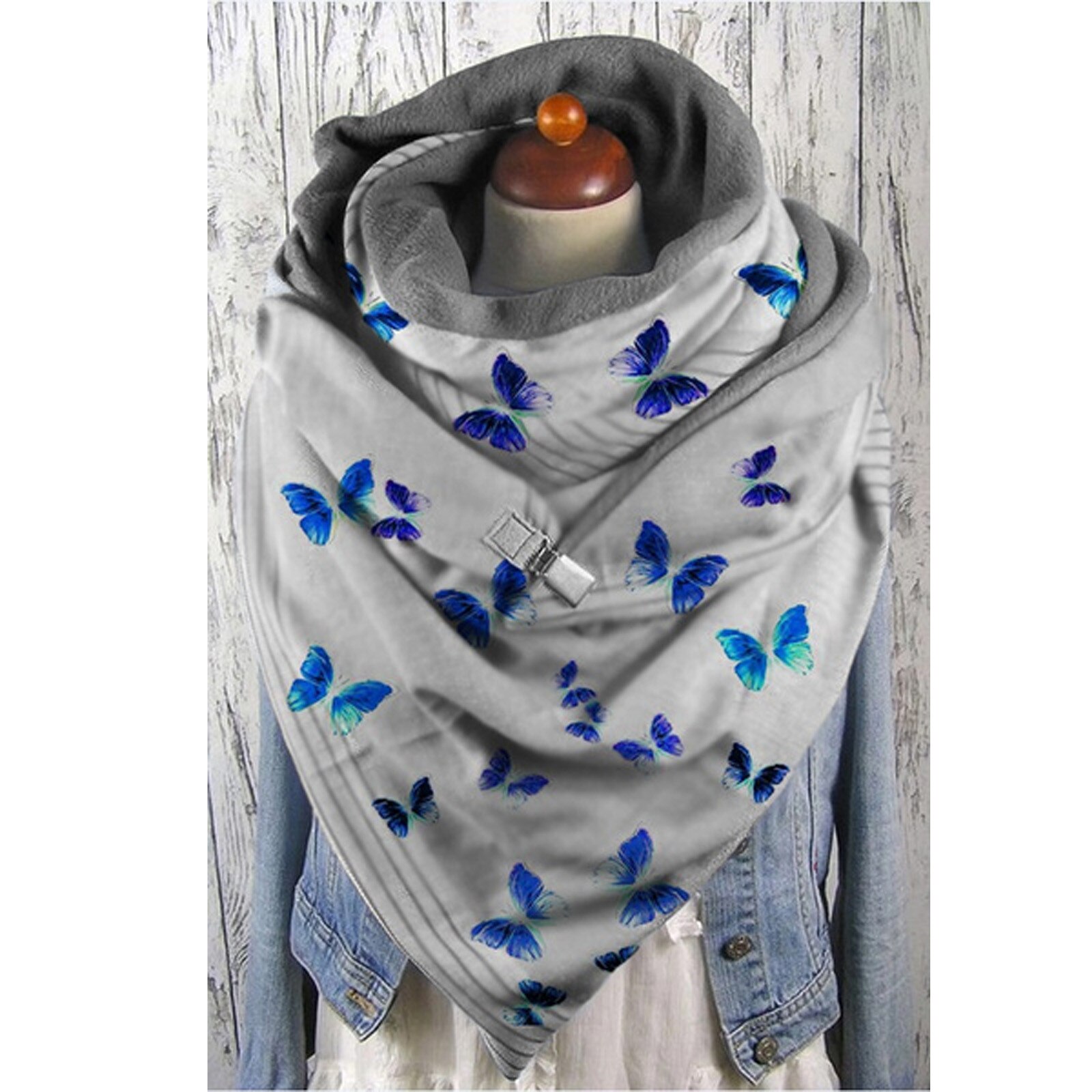 4@ Winter Women Scarf Winter Women Printing Button Soft Wrap Casual Warm Scarves Shawls Bib Warm Scarves Shawls: C