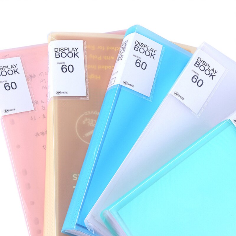 1Pc A4 Display Boek 40/60 Pagina Transparante Insert Map Document Opbergtas Voor Bank Campus Bestand Kantoor Werkplek Familie