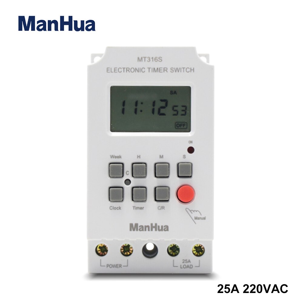 ManHua 220VAC 25A Din Rail Programmable Timer MT31... – Grandado