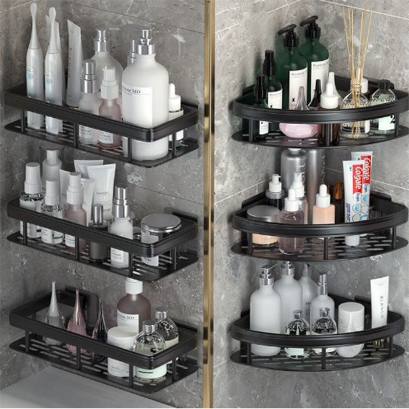 Organizer Doucheplank Badkamer Plank Aluminium Shampoo Rek Make-up Badkamer Accessoires Geen Boor Muur Hoekplank