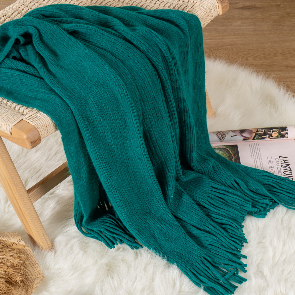 DIMI 100% Acrylic Knitted Blanket Thicken Warm Super Soft Throws Blanket Decorative Bed Blanket For Sofa Perfect