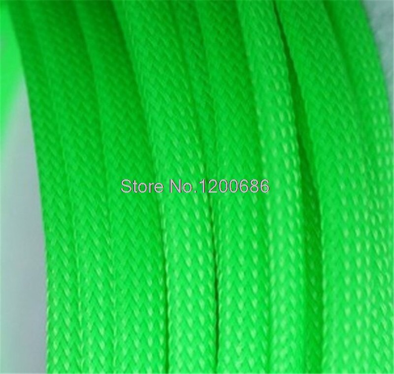 6MM 5M color Insulation Braided Sleeving Tight PET Wire Cables Protection Expandable Cable Sleeve Wire Loom: Green