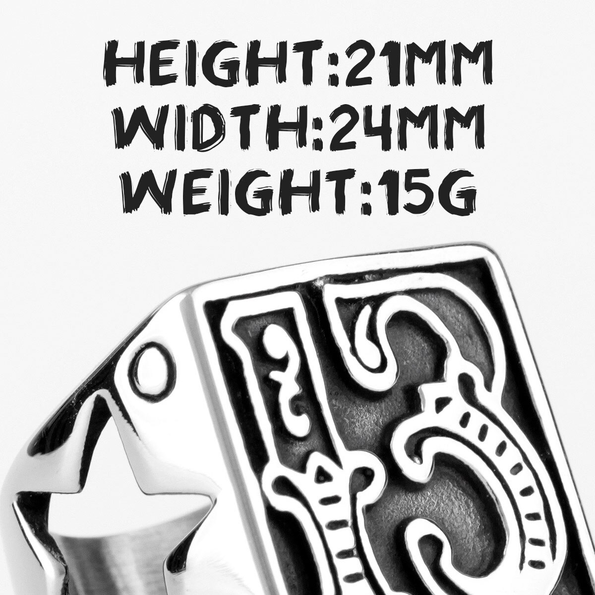 Lucky Number 13 Star Retro Stainless Steel Mens Rings Punk Hip Hop for Male Boyfriend Biker Jewelry Creativity