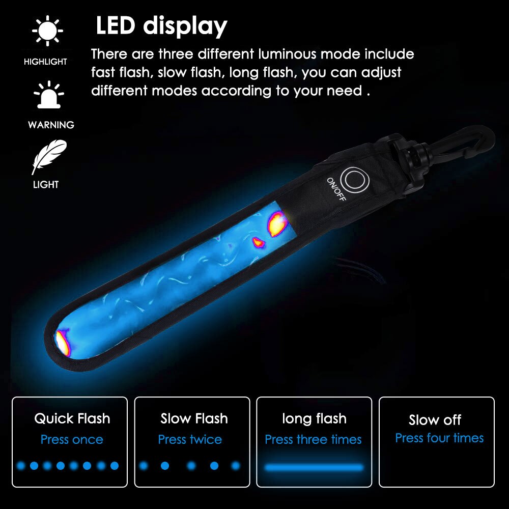 Correa reflectora de luz LED, accesorios de noche para exteriores, iluminación reflectante, decoración colgante, , bolsa de seguridad deportiva