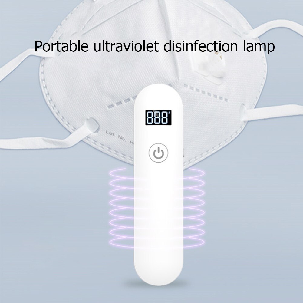 LED Handheld UV Sterilizer Disinfection Lamp LED Display UV Sterilizer Rechargeable Portable Timing Ultraviolet Germicidal Light