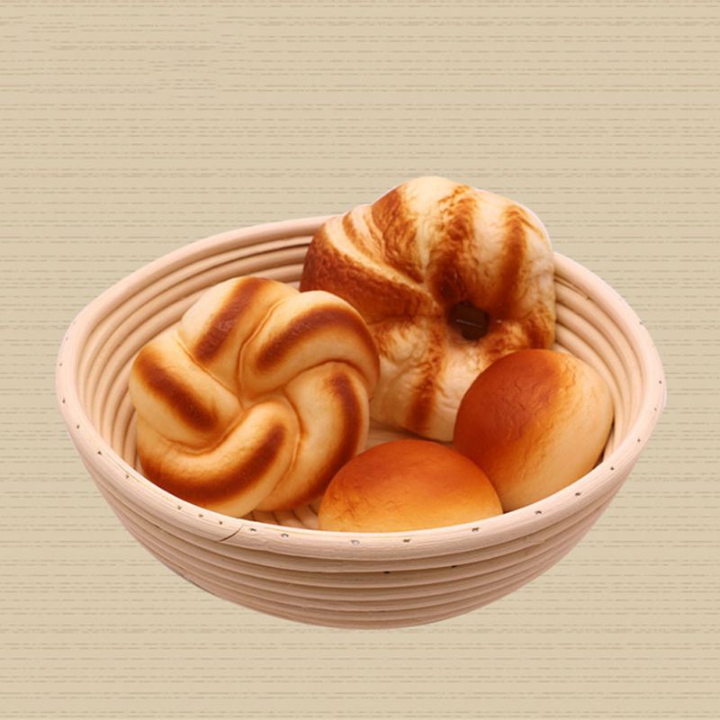 Round Rattan Basket Dough Banneton Bread Proofing Proving Fermentation Country Style Wicker Bread Baskets