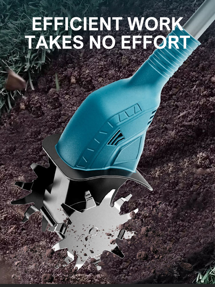 Elektrische Bodenfräse für Makita, 21 V Akku, leistungsstarker elektrischer Grubber, 300 W, kabellose Bodenfräse zum Umdrehen und Öffnen