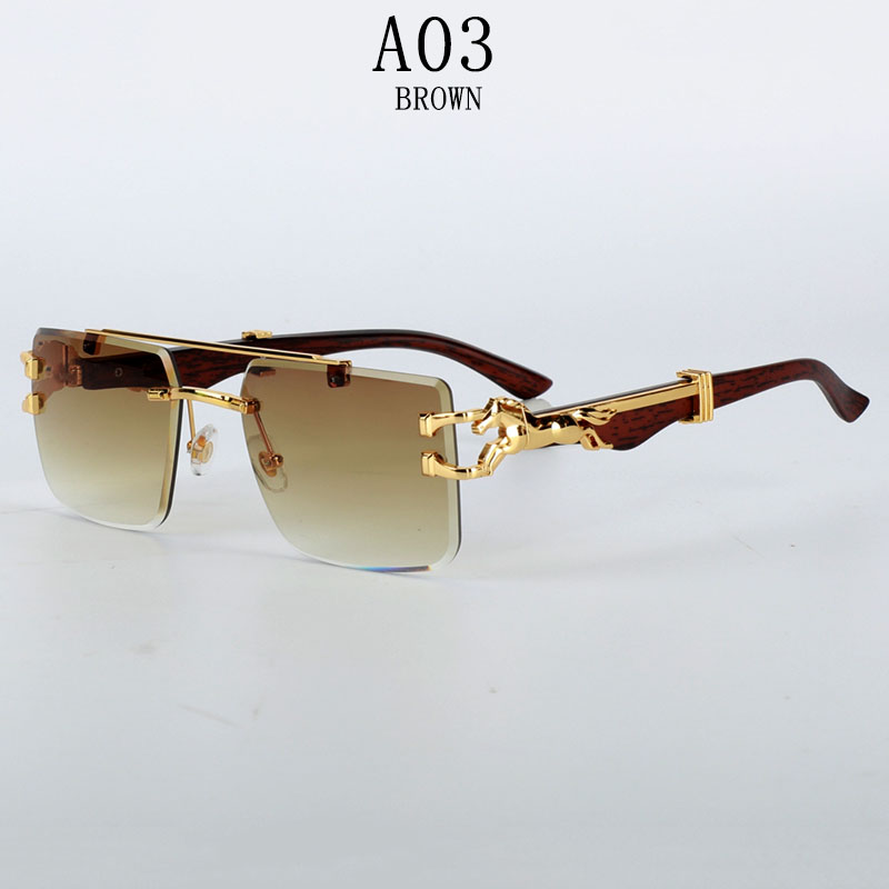 Bezramkowe designerskie okulary przeciwsłoneczne damskie modne luksusowe modne okulary przeciwsłoneczne męskie okulary w stylu vintage Lentes De Sol Mujer Lunette Soleil Femme: Beżowy