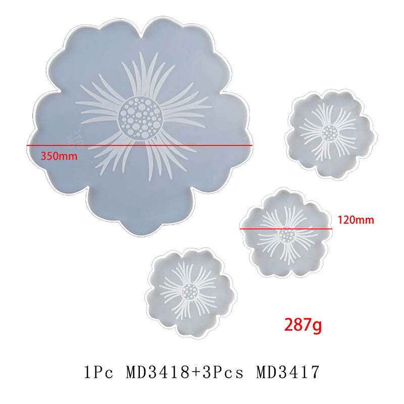 Irregular Shape Fruit Tray Mold DIY Coaster Mold Three Layer Tray Epoxy Resin Mold Jewelry Crafts: MD3418 3MD3417