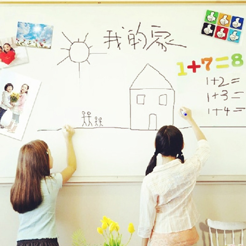 PVC Whiteboard Sticker Creatieve Boodschap DIY Wit Board Stickers Briefpapier Memo Kinderen Muursticker 45*200 cm