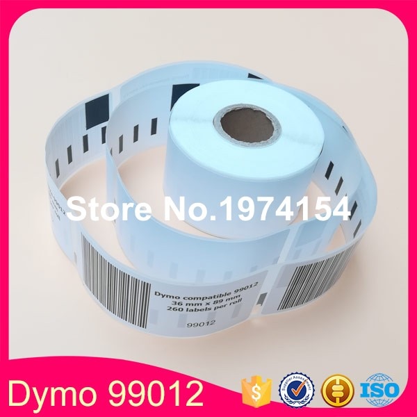 3 Rolls Dymo 99012 Compatibel Adres Etiketten 450 Turbo 99012 Dymo labels 36x89mm 260 stks