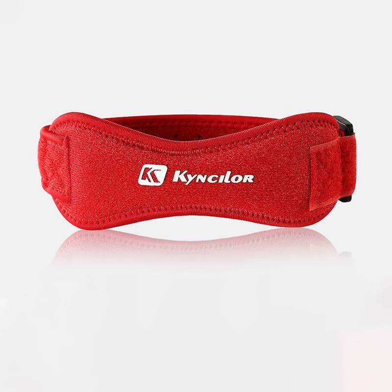 1 pièce genou tendon rotulien genouillère sangle orthèse réglable Absorption des chocs Compression genouillère manchon pour basket-ball: Rouge