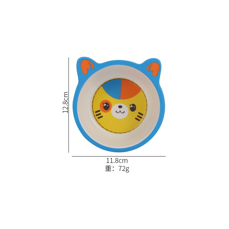 Cartoon Bamboo Fiber Baby Solid Food Bowl -Resistant Children's Cute Eating Bowl Kindergarten Bowls: Cat