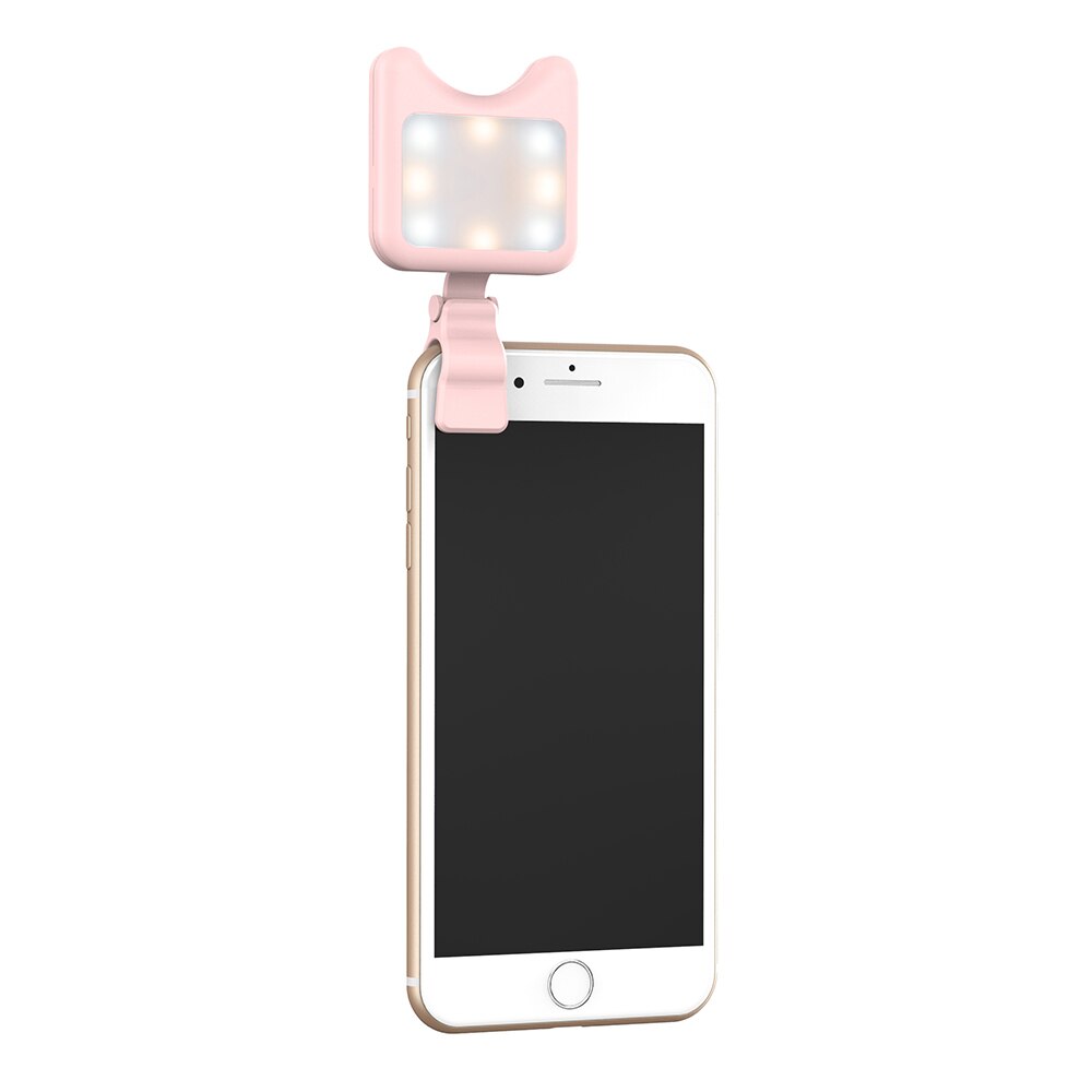 Apexel Universale LED Selfie Flash di Luce Clip-on Ricaricabile Portatile di 9 Livelli di Flash Ha Condotto La Luce per il iphone Samsung Huawei tablet: pink