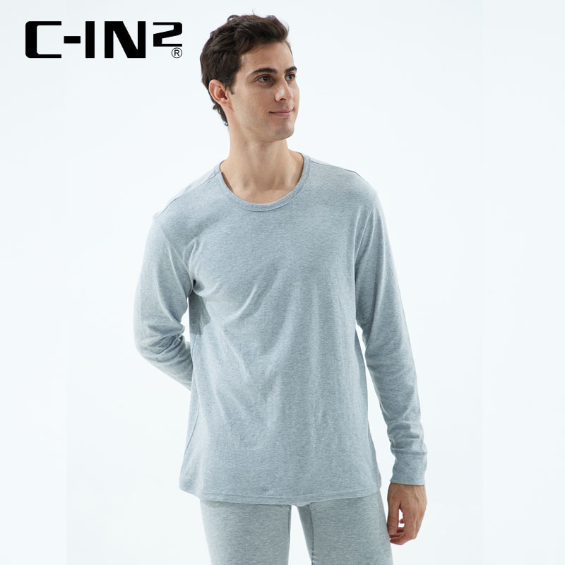 c-in2 men&#39;s underwear cotton round neck autumn clothes autumn winter cotton bottomed shirt thin warm long sleeve T-shirt