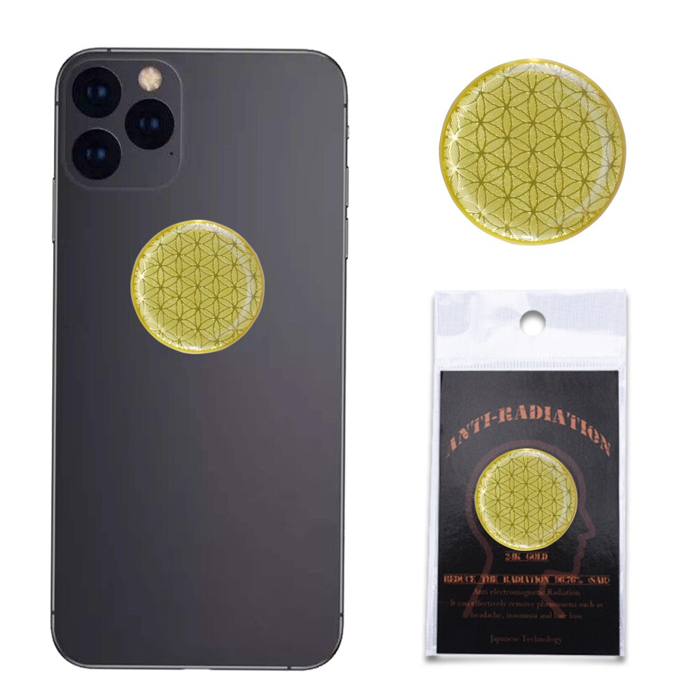 24K Gold Plated Anti Radiation Protector Shield EMF EMR Blocker Cell Phone Sticker: Red